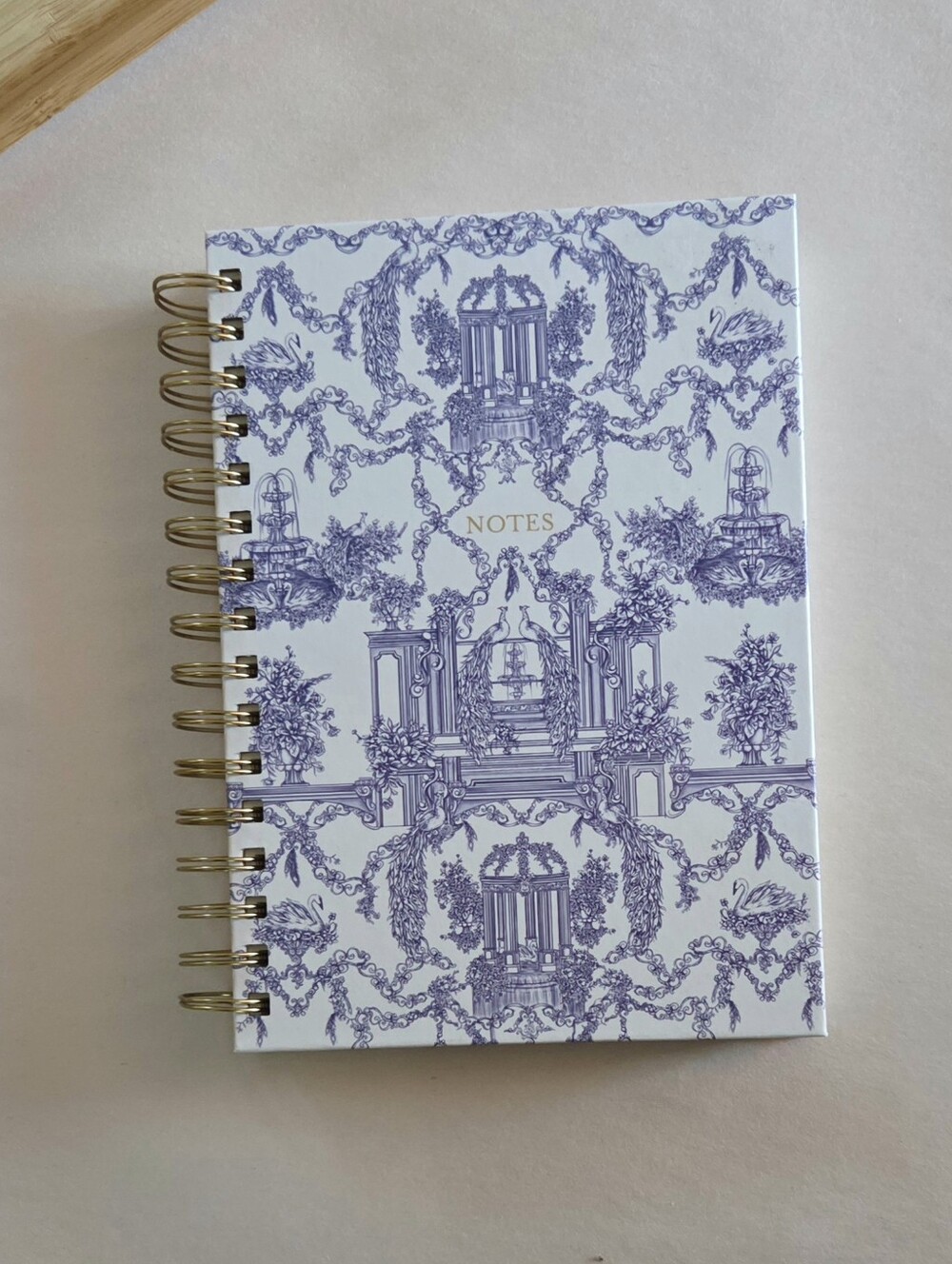 Punch Studio Purple Bird Floral Medium Spiral Hardcover Ruled Notebook